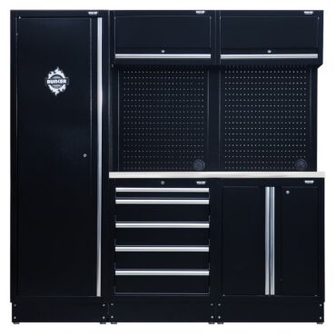 Bunker 11 Piece Modular Storage Combo with Stainless Steel Worktop, 1960mm