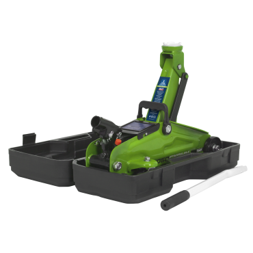 Trolley Jack 2tonne Hi-Vis Short Chassis with Storage Case