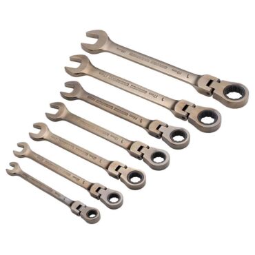 Draper Flexible Head Ratcheting Metric Combination Spanner Set (7 Piece)