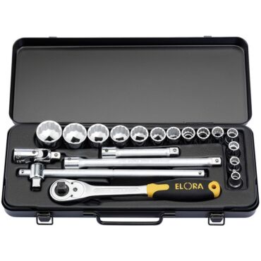 Elora Metric Socket Set, 1/2" Sq. Dr. (19 Piece)