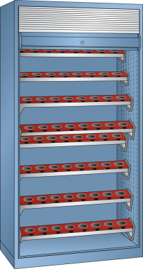 NC Cabinet With roller Shutter 54x27E (1038x691x1950mm) - 8 Tool Cradles