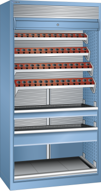 NC Cabinet With Roller Shutter 54x27E (1038x691x1950mm) - 4 Tool Cradles