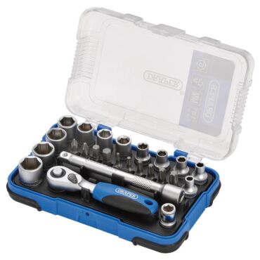 Draper Metric Socket Set, 1/4" Sq. Dr. (25 Piece)