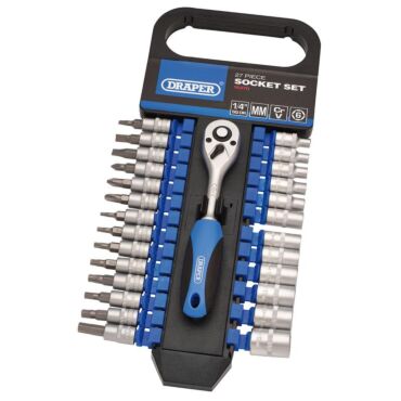 Draper Metric Socket Set, 1/4" Sq. Dr. (27 Piece)