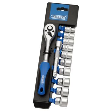 Draper Metric Socket and Ratchet Set, 3/8" Sq. Dr. (12 Piece)