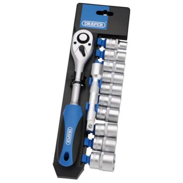 Draper Metric Socket and Ratchet Set, 1/2" Sq. Dr. (12 Piece)