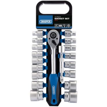 Draper Metric Socket and Ratchet Set, 1/2" Sq. Dr. (19 Piece)