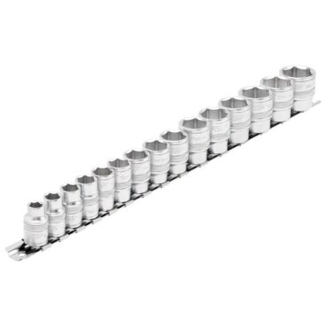 Draper Expert HI-TORQ® Metric Socket Set on a Metal Rail, 3/8" Sq. Dr. (15 Piece)