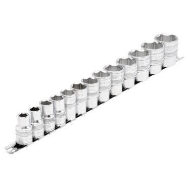 Draper Expert Imperial Socket on a Metal Rail, 1/2" Sq. Dr. (13 Piece)