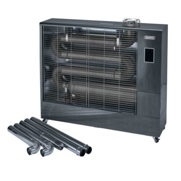Draper 230V Far Infrared Diesel Heater with Flue Kit, 67,500 BTU/19.8kW