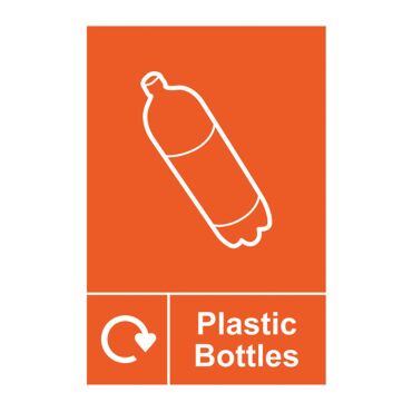 Plastic Bottles Recycling Sign - 1.2mm Recyclable Polypropylene 200mm x 300mm