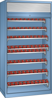 NC Cabinet With Roller Shutter 54x27E (1038x691x1950mm) - 8 tool cradles