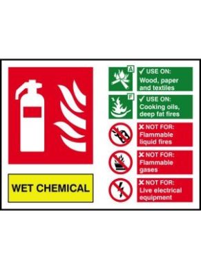 200 x 150 Wet Chemical Fire Extinguisher Sign