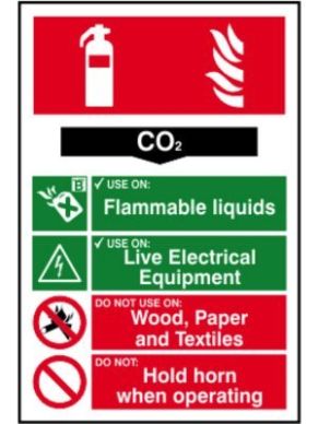 200 x 300 CO2 Fire Extinguisher Sign