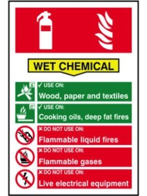 200 x 300 Wet Chemical Fire Extinguisher Sign