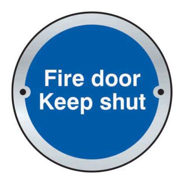 'Fire Door Keep Shut' Door Disc - SAA (75mm dia.)