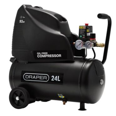 Draper 230V 24L Direct Drive Oil-Free Air Compressor, 1.1kW/1.5hp