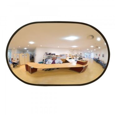 DETECTIVE (Acrylic) Internal Wall Mounted Convex Mirror - Oval - Black Frame