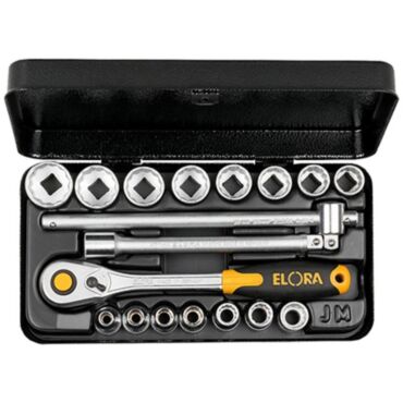 Elora Metric Socket Set, 3/8" Sq. Dr. (18 Piece)