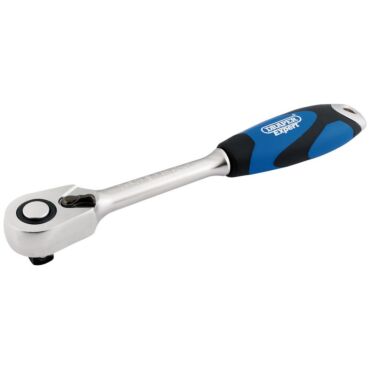Draper Expert Soft Grip Reversible Ratchet, 1/2" Sq. Dr., 72 Tooth