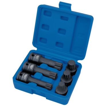 Draper Expert Impact Spline Bit Set, 1/2" Sq. Dr. (6 Piece)