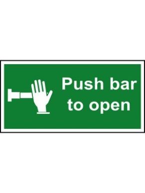 300 x 150 Push Bar To Open Signs