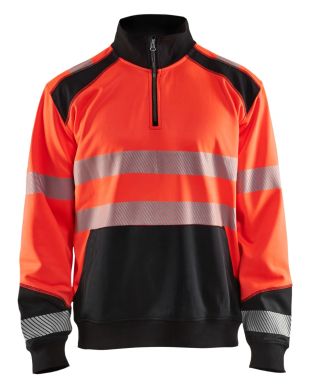 Blaklader 3556 hi vis sweatshirt with half zip