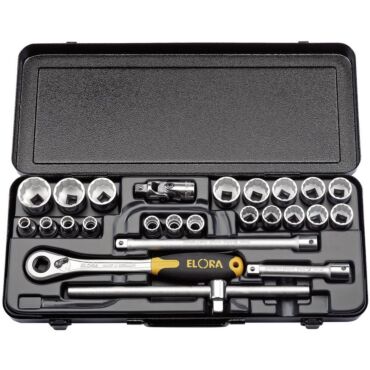 Elora Metric Socket Set, 1/2" Sq. Dr. (25 Piece)