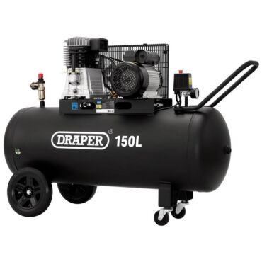 Draper 230V 150L Belt-Driven Air Compressor, 2.2kW/3hp