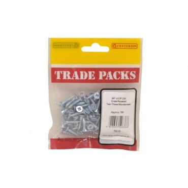 Pozi Twinthread Countersunk Woodscrews ZP 8 (100 PK)