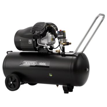 Draper 230V 100L Direct Drive V-Twin Air Compressor, 2.2kW/3hp