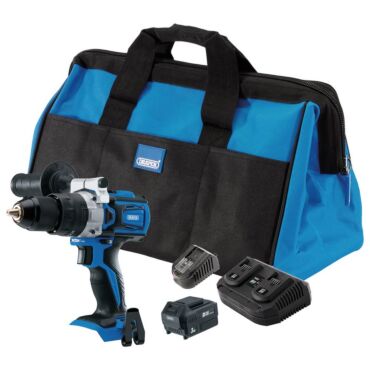 Draper D20 20V Combi Drill Kit, 1 x 3.0Ah Battery, 1 x 4.0Ah Battery, 1 x Charger (5 Piece)