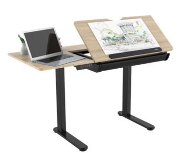 Dellonda Electric Adjustable Drawing Table, 0-40° Tilt Desktop ...