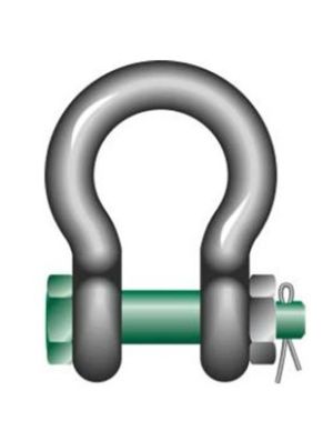 Galvanised Green Pin Safety Pin Bow Shackles
