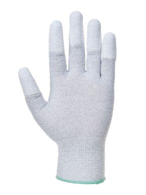 Portwest Antistatic PU Fingertip Gloves Grey Pack of 12: Electrostatic Discharge Protection with Precision Control