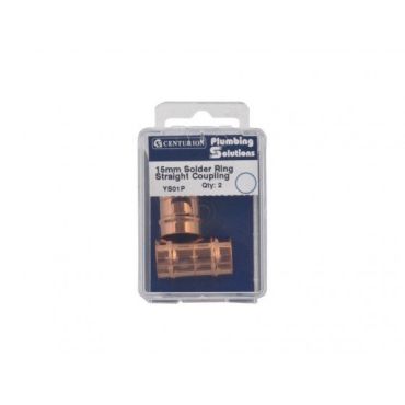 15mm Solder Ring Copper Straight Coupling (Pack of 2)