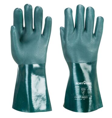 Portwest Double Dipped PVC Gauntlet 35cm: Maximum Length Chemical Protection for UK Industries