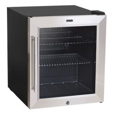 Baridi 50L Tabletop Drinks Fridge, Mini Beer Cooler, Glass Door, Stainless Steel