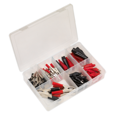 Crocodile Clip Assortment 60pc Black & Red