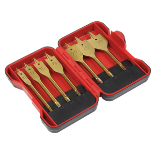 Flat Wood Drill Bit Set 7pc 1/4"Hex Shank