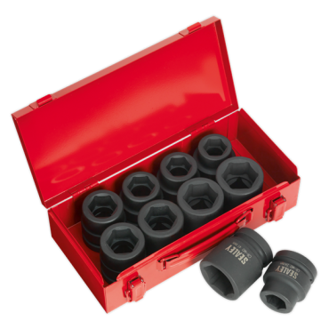 10pc 1"Sq Drive Impact Socket Set - Metric/Imperial