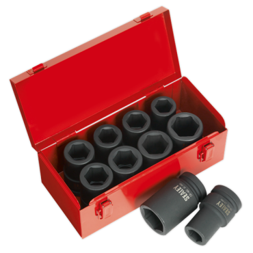 10pc 1"Sq Drive Deep Impact Socket Set - Metric/Imperial