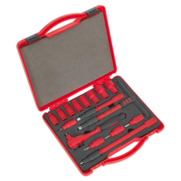 Insulated Socket Set 16pc 3/8"Sq Drive 6pt WallDrive (VDE Approved)