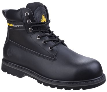 Amblers Black Welted Boot, Pad Top