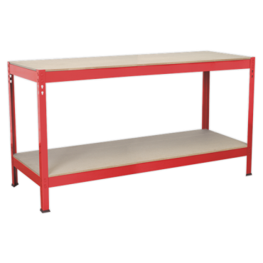1.53m Steel Workbench with Wooden Top