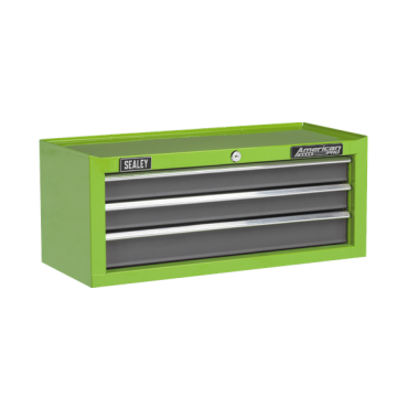 3 Drawer Mid-Box with Ball-Bearing Slides - Green/Grey