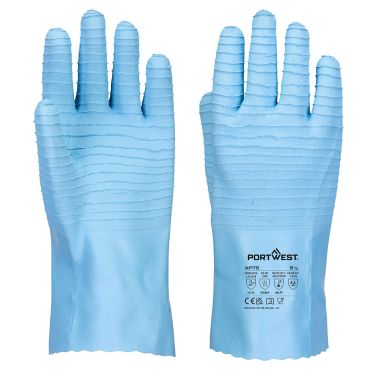 Portwest FD Chemical B Latex Gauntlet Blue: Precision Chemical Protection for UK Laboratory and Industrial Applications