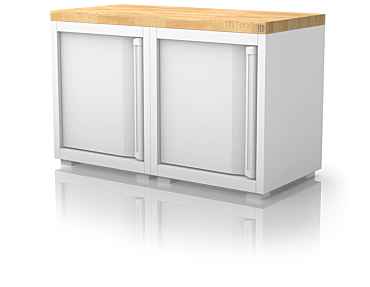 Double Wooden Worktop For Industrial Environments