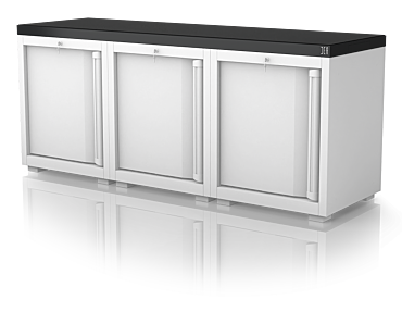 Triple Sheet Metal Worktop For Industrial Environments