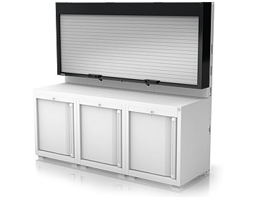 Manual Roller Shutter Cabinet - Three Modules with Perforated Back ...